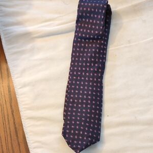 Men's Navy Paisley Silk Tie - Unbranded